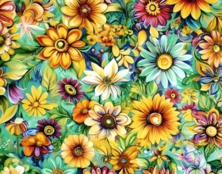 Groovy Garden Teal dog collar #3
